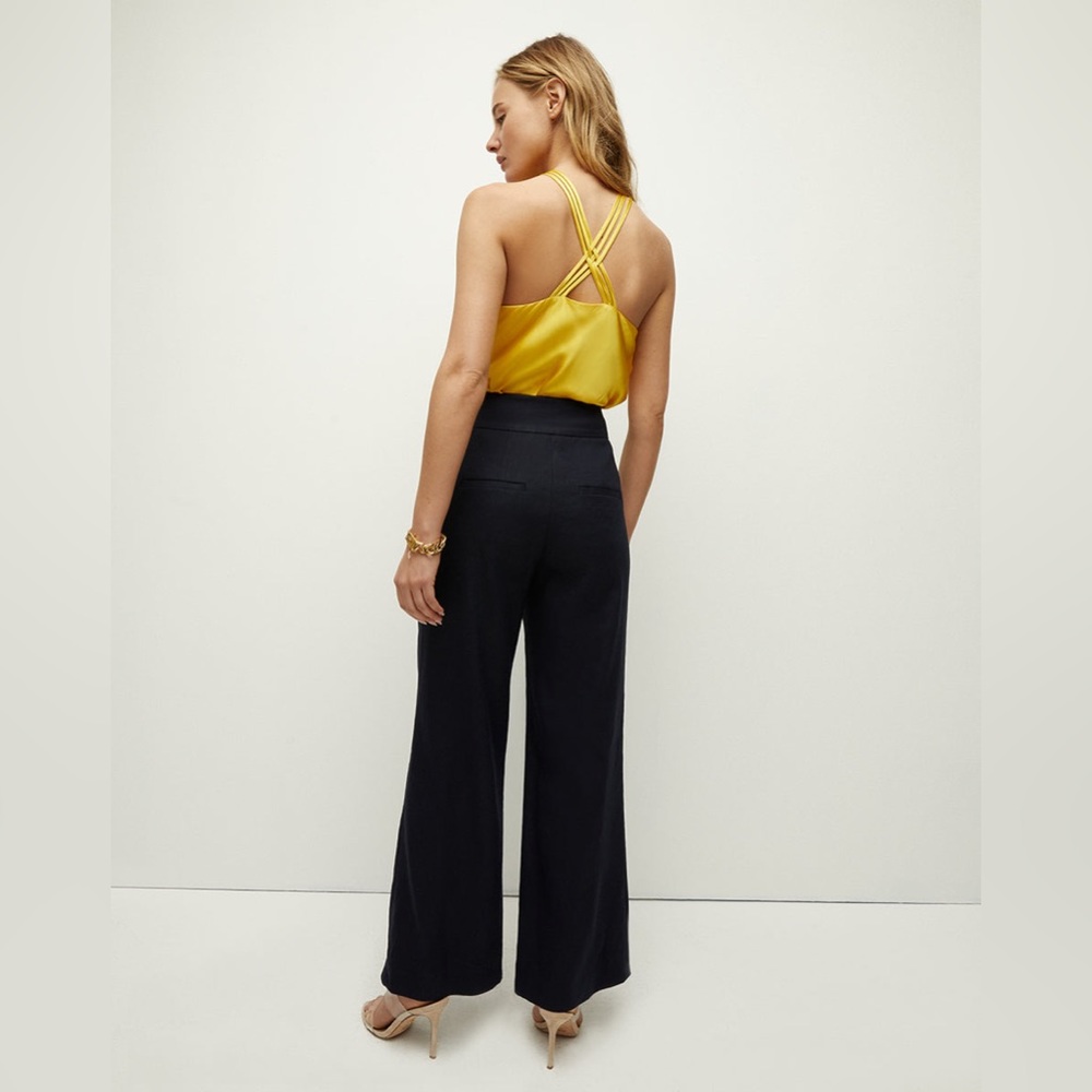 NWOT Veronica Beard STEWART CHARMEUSE TOP in Bright Sunset Size 8 - Picture 4 of 14